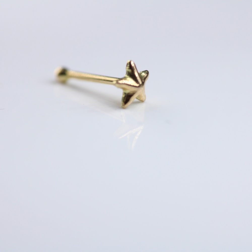 9kt gold tiny 3d sea star nose piercing cute solid 9k gold New